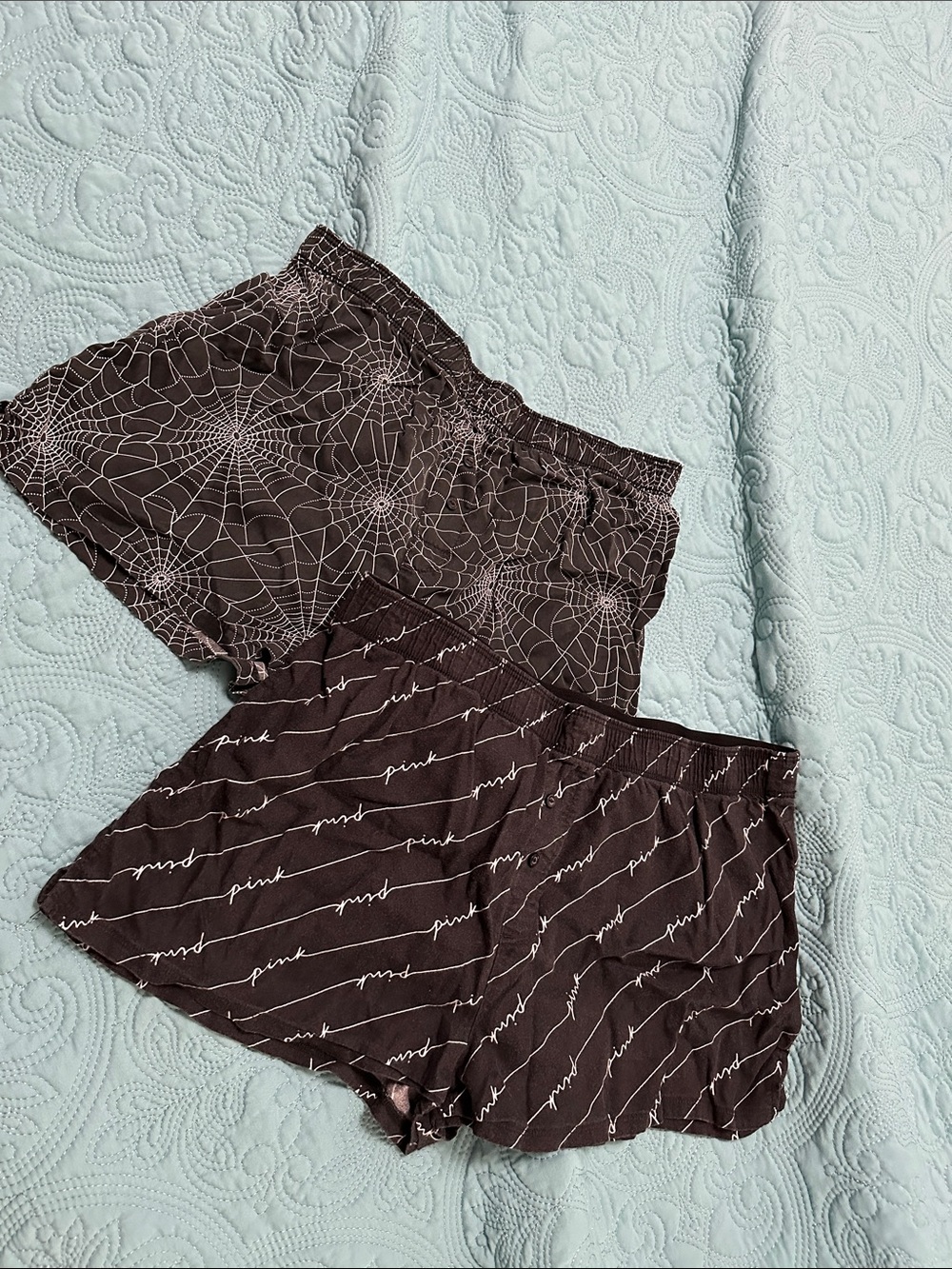PINK Victoria's Secret Black Printed Two-Pack Sleep Shorts